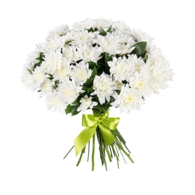 Букет «Белый ангел» – скульптурная чистота белых хризантем Чаплыгин Липецкая область