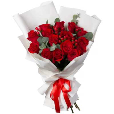 Букет «История любви» – 15 красных роз для вашей прекрасной истории Чаплыгин Липецкая область
