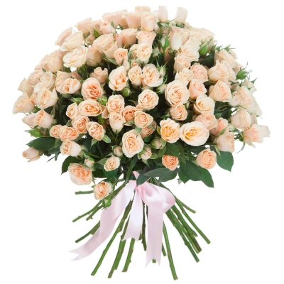 Нежный букет из персиковых кустовых роз – воплощение изысканности Чаплыгин Липецкая область