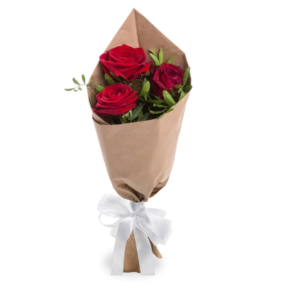 Букет из 3 красных роз – символ любви и нежности Чаплыгин Липецкая область