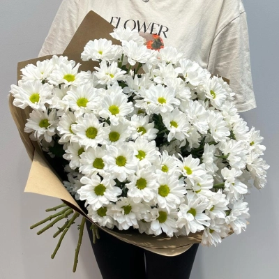 Букет «Летняя свежесть» – дыхание лета в белых хризантемах Чаплыгин Липецкая область