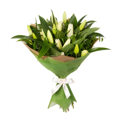 Нежный букет из лилий с фисташкой – элегантность в каждой детали Чаплыгин Липецкая область