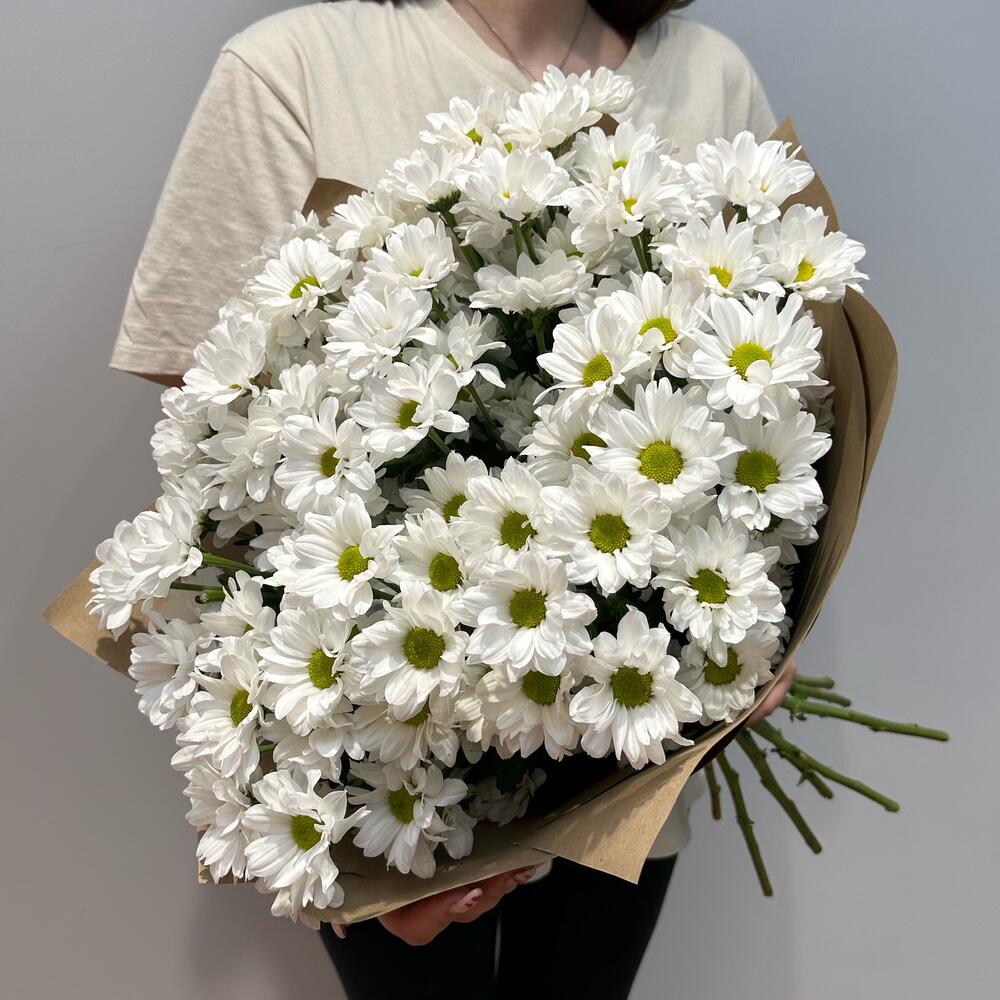 Букет «Летняя свежесть» – дыхание лета в белых хризантемах Чаплыгин Липецкая область