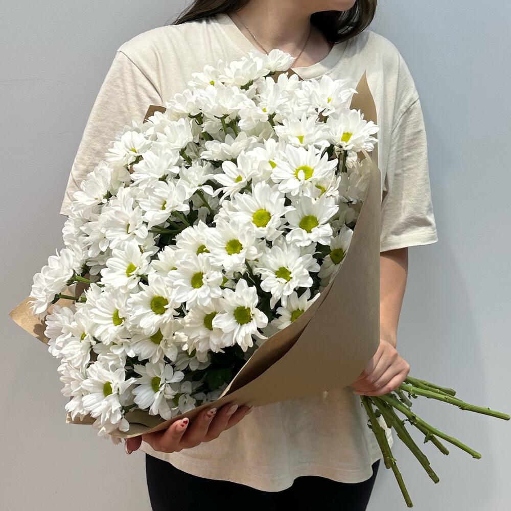 Букет «Летняя свежесть» – дыхание лета в белых хризантемах Чаплыгин Липецкая область