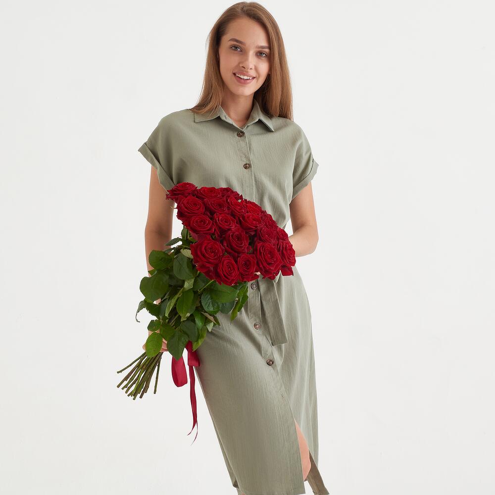 Роскошный букет из 21 красной розы – воплощение искренних чувств Чаплыгин Липецкая область