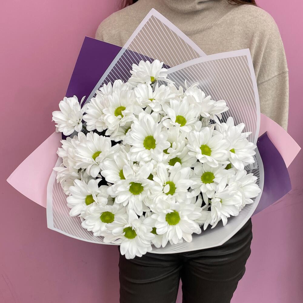 Букет «Весеннее настроение» – свежесть белых хризантем Чаплыгин Липецкая область