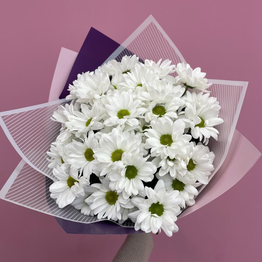 Букет «Весеннее настроение» – свежесть белых хризантем Чаплыгин Липецкая область