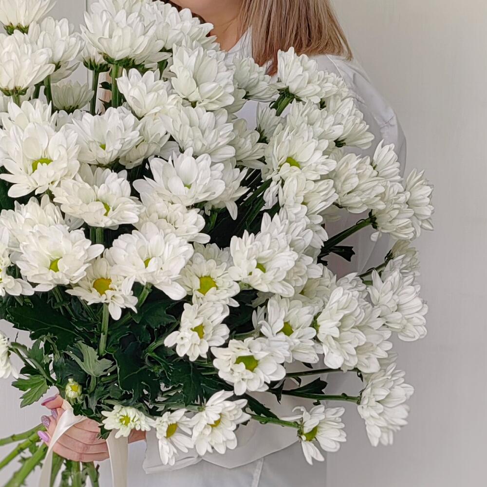 Букет «Ромашка» — свежесть белых хризантем в деревенском стиле Чаплыгин Липецкая область