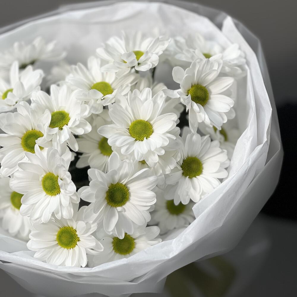 Букет «Ромашковый» – нежные белые хризантемы в деревенском стиле Чаплыгин Липецкая область