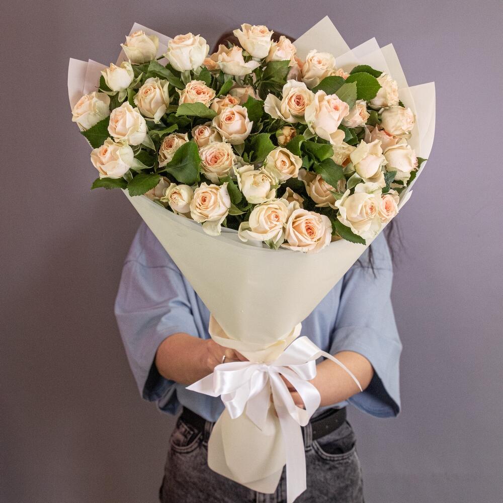 Букет «Персик» – пышные кустовые розы нежно-персикового оттенка Чаплыгин Липецкая область
