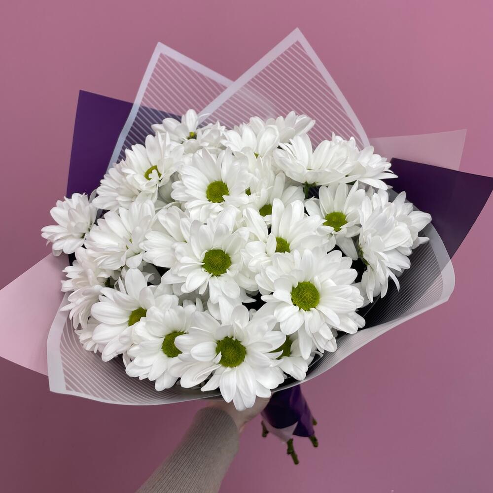 Букет «Весеннее настроение» – свежесть белых хризантем Чаплыгин Липецкая область