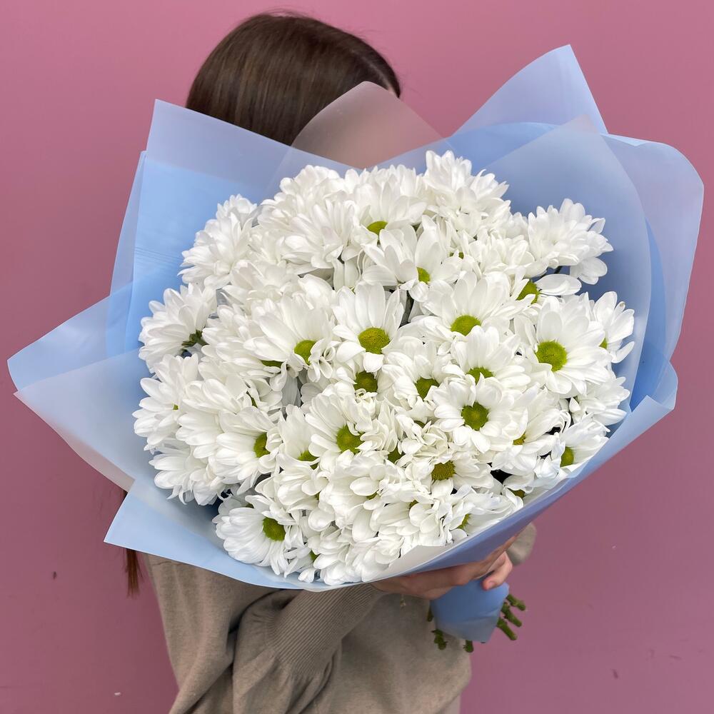 Букет «Ромашковое поле» – свежесть белых хризантем Чаплыгин Липецкая область