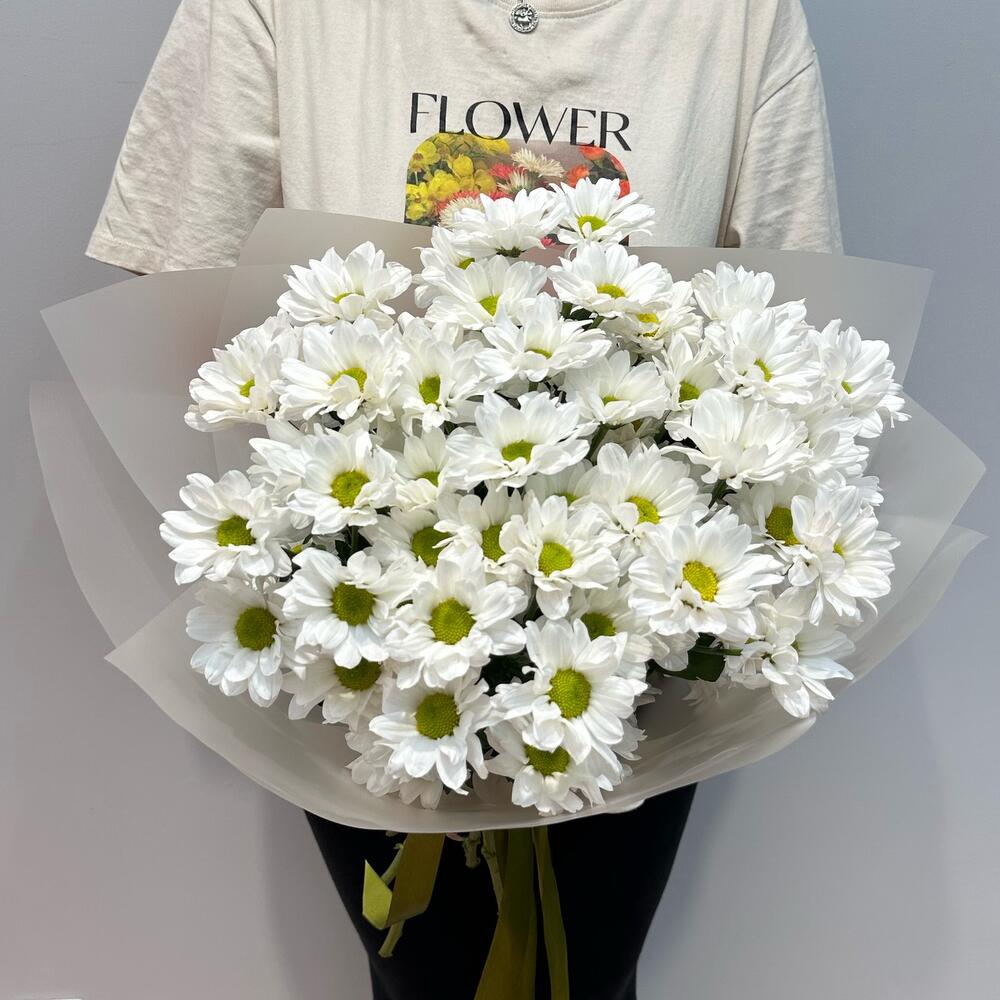 Букет «Летнее настроение» – свежесть белых хризантем Чаплыгин Липецкая область
